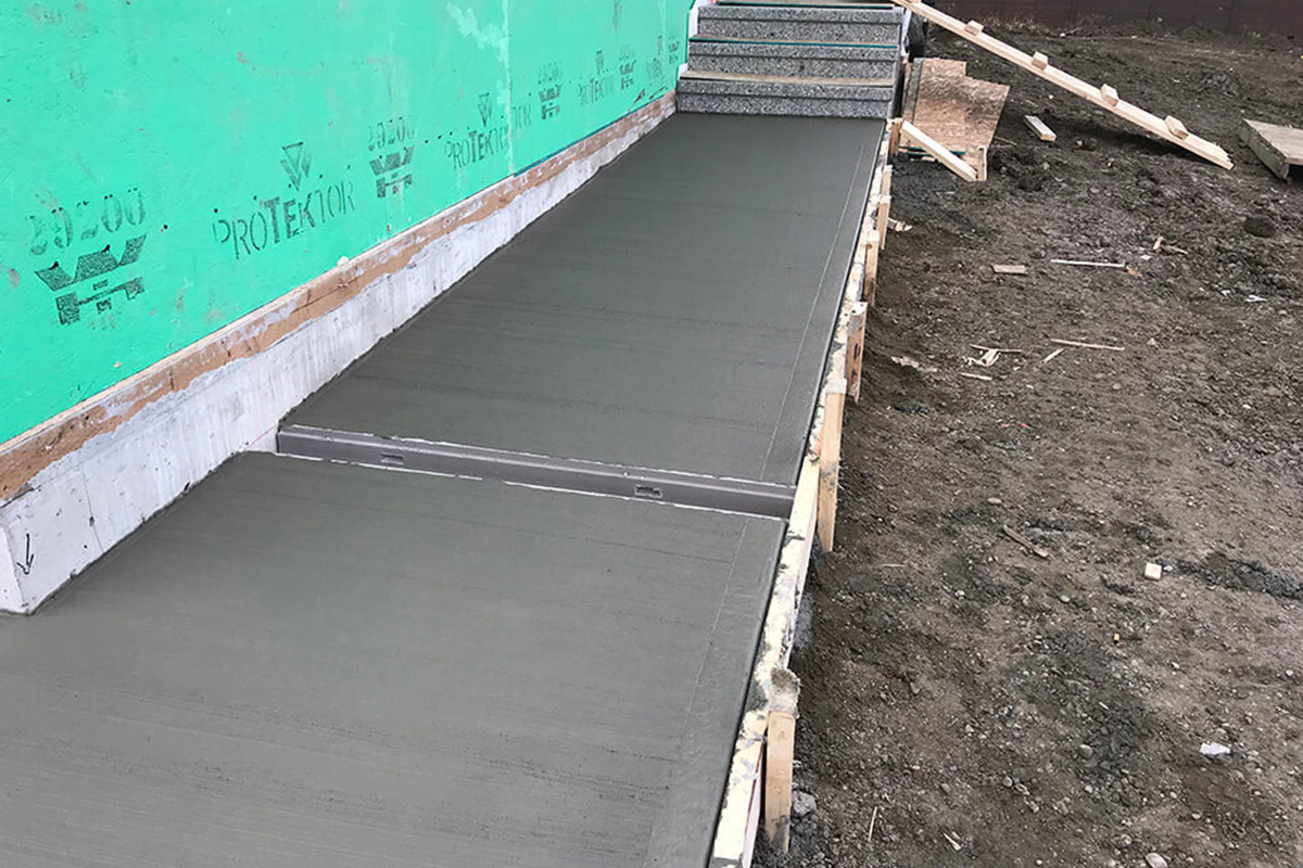 Concrete sidewalks